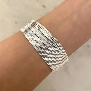 925 Sterling Silver Thick Bracelet Wide Large Cuff Bracelet Bangle Bracelet